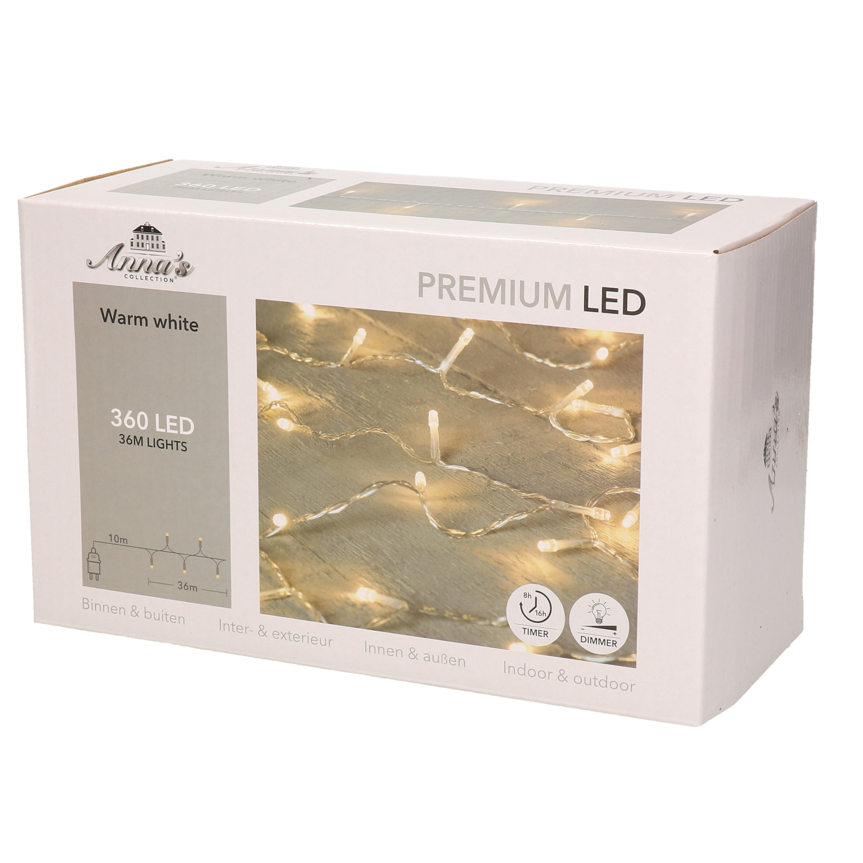 Anna's Collection Kerstverlichting - 360 leds- warm wit - 36m