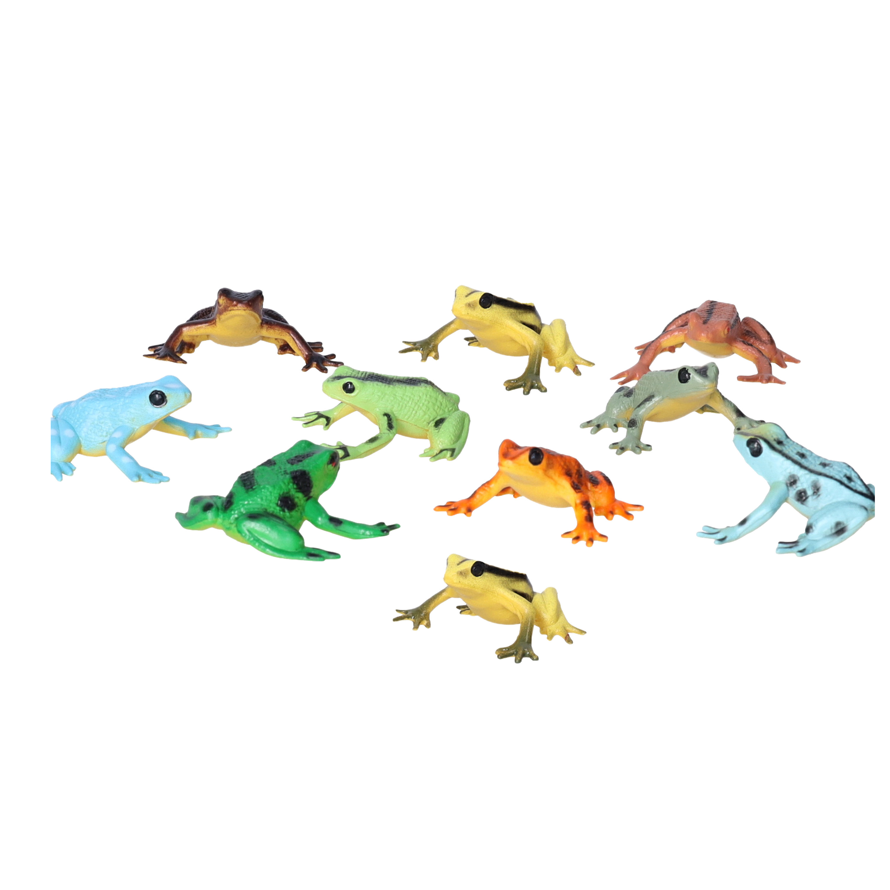 Plastic kikker - 10x - 5 cm - fop - speelgoed - kikkers - feestartikel - dieren - amfibi?n