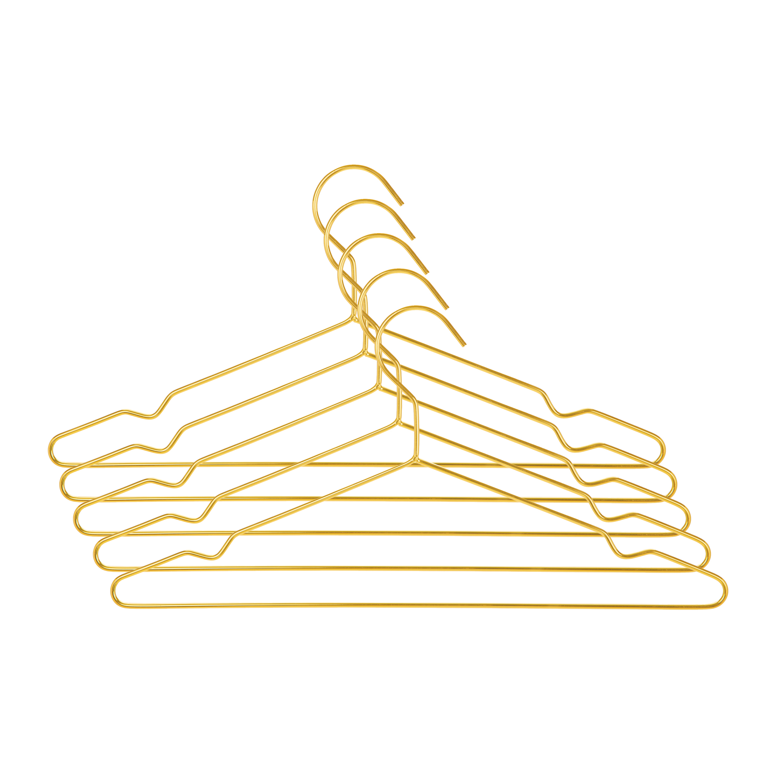 QUVIO Kledinghanger - Set van 5 - Metaal - Goud