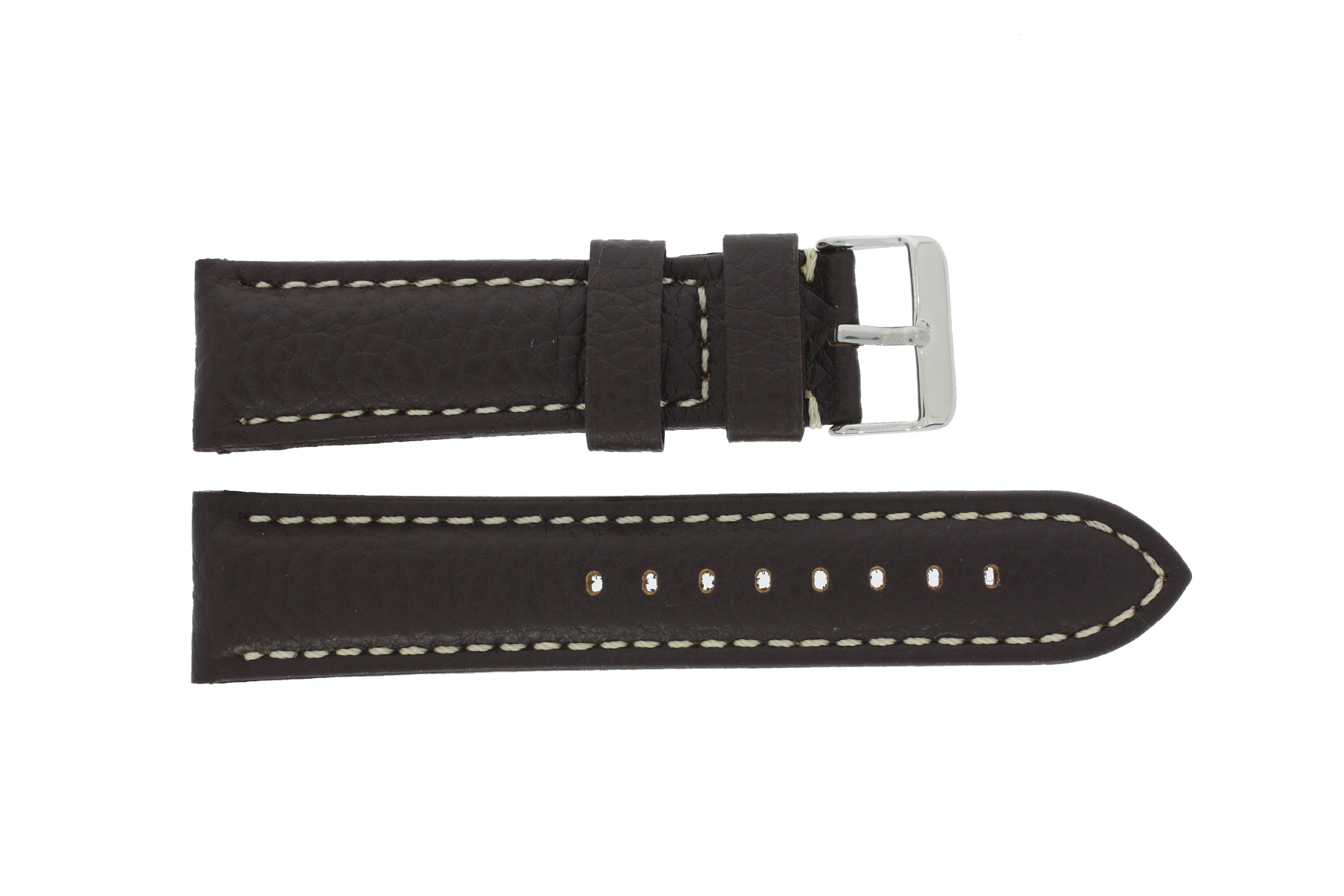Horlogeband Universeel I038-XL Leder Bruin 24mm