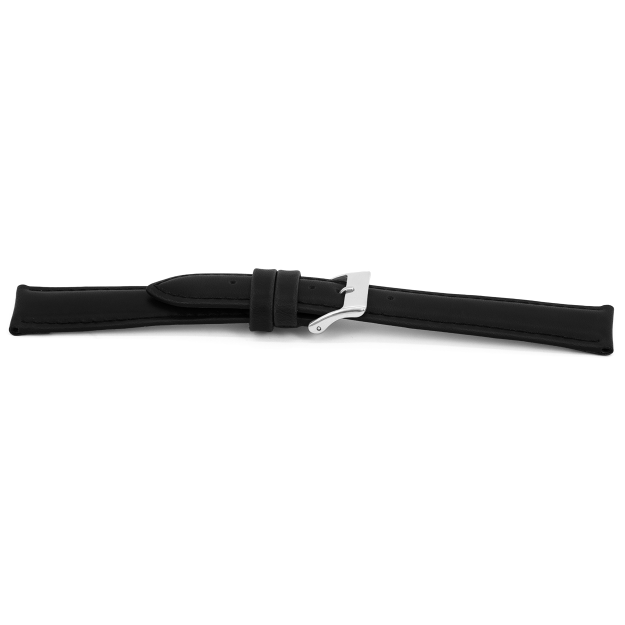 Horlogeband Universeel D010-XL Leder Zwart 14mm