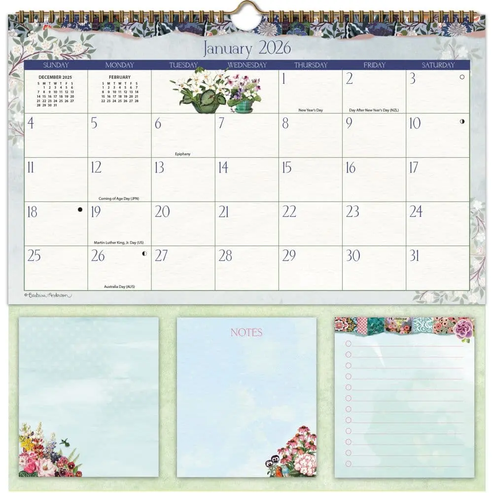 Botanical Gardens Memo Kalender 2026