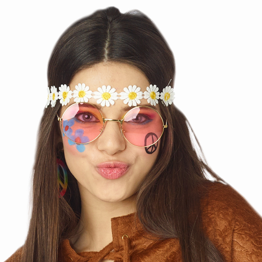Carnaval verkleed hippie flower power hoofdband - dames