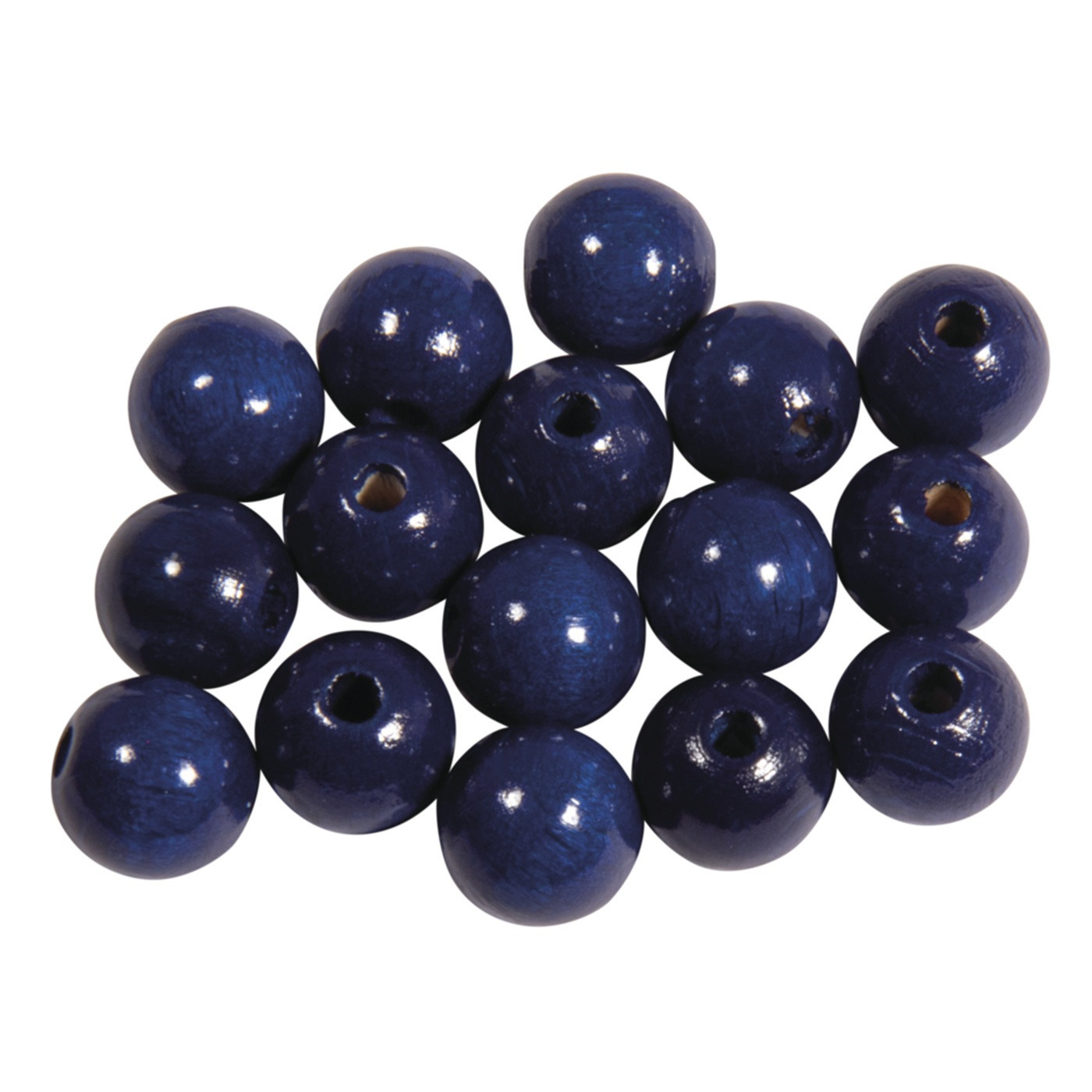 Hobby kralen - hout - D10 mm - 52x stuks - blauw - DIY sieraden maken