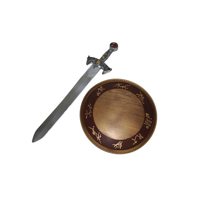 Wapens Ridder/viking - zwaard 58 cm/schild 32 cm - Kostuum accessoires