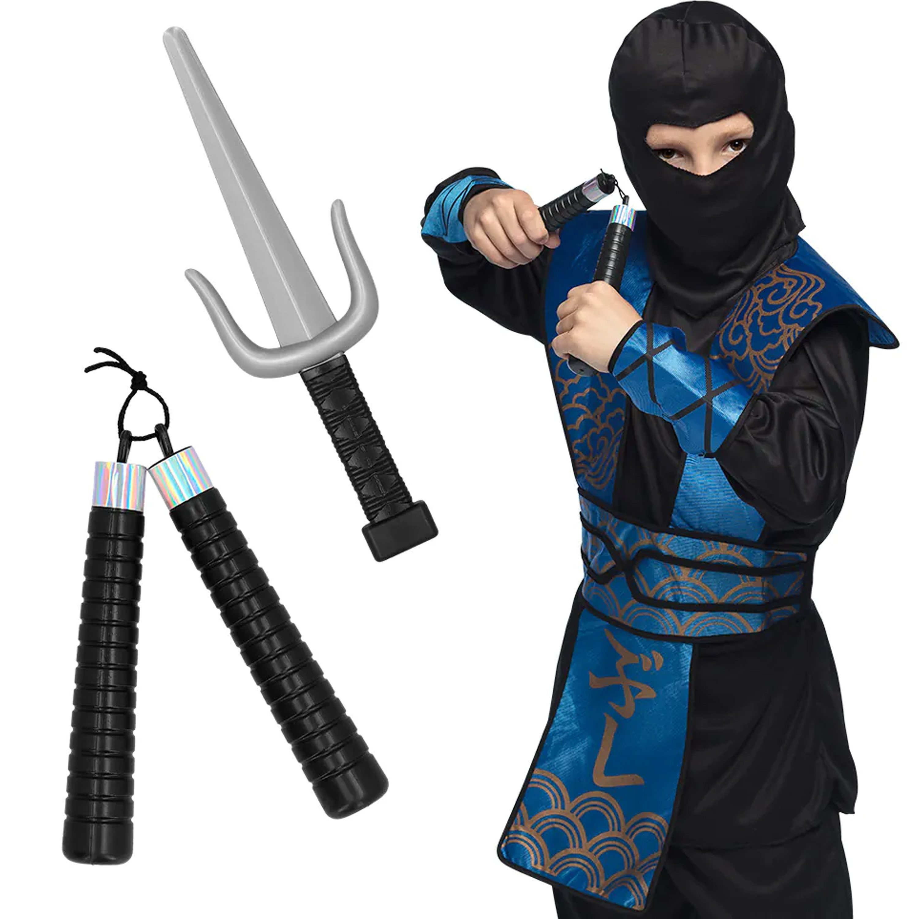 Boland Verkleed speelgoed Ninja uitrusting wapens set - 2 stuks - kunststof - voor kinderen/volwassenen