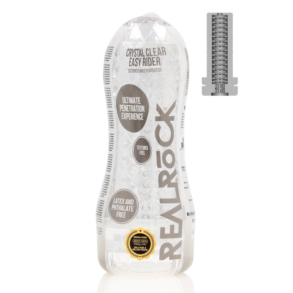 RealRock by Shots Easy Rider - Textured Masturbator - Transparant