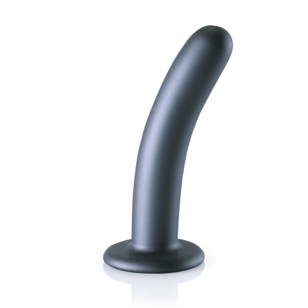 Ouch! by Shots Zachte Silicone G-Spot Dildo - 6'' / 14,5 cm - Gunmetal