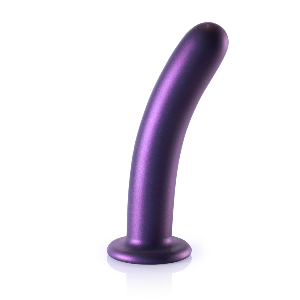 Ouch! by Shots Zachte Siliconen G-Spot Dildo - 7'' / 17 cm - Metallic Paars