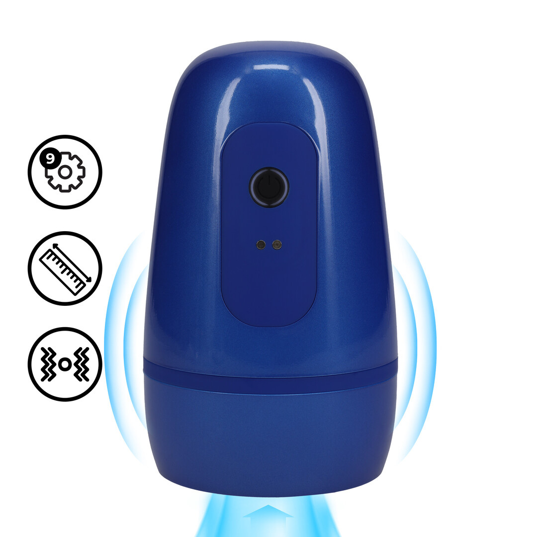 Pumped by Shots Pulsar - Negative Pressure Suction and Vibration Masturbator Pump - Metallic Blue