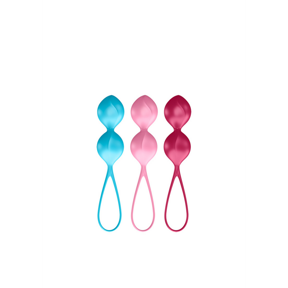 Satisfyer V Balls - Kegel Balls - 3 Stuks - Turquoise/Rood/Roze