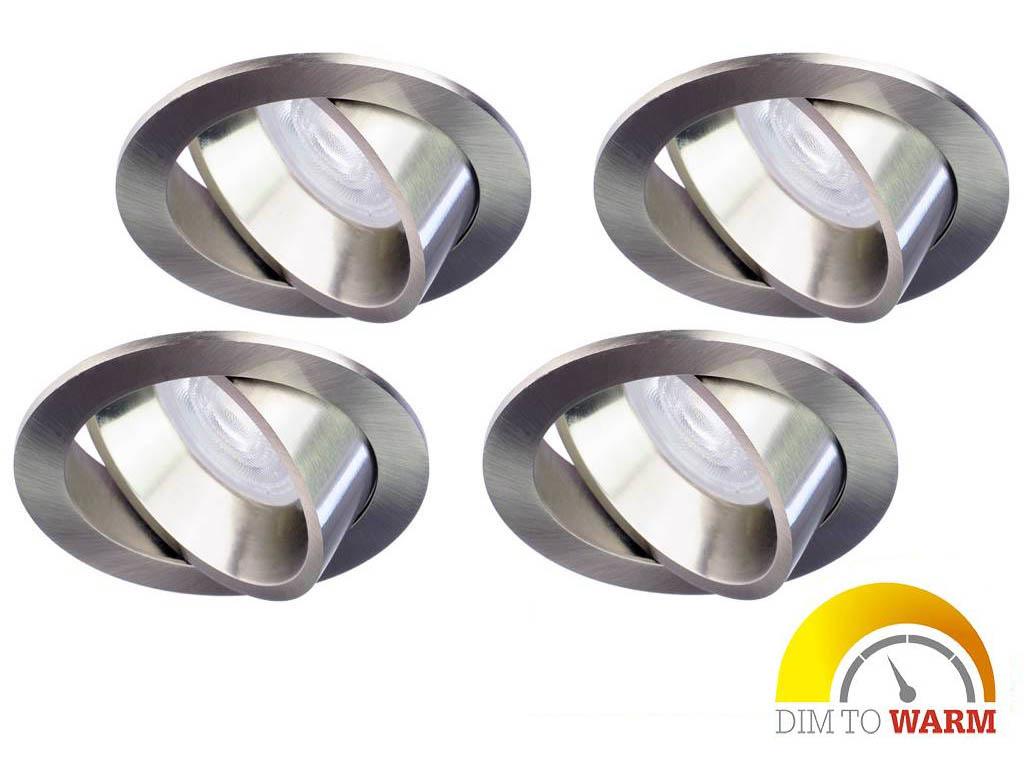 Philips 4 Stuks Led inbouwspot 3,7 Watt dimbaar, Dim To Warm