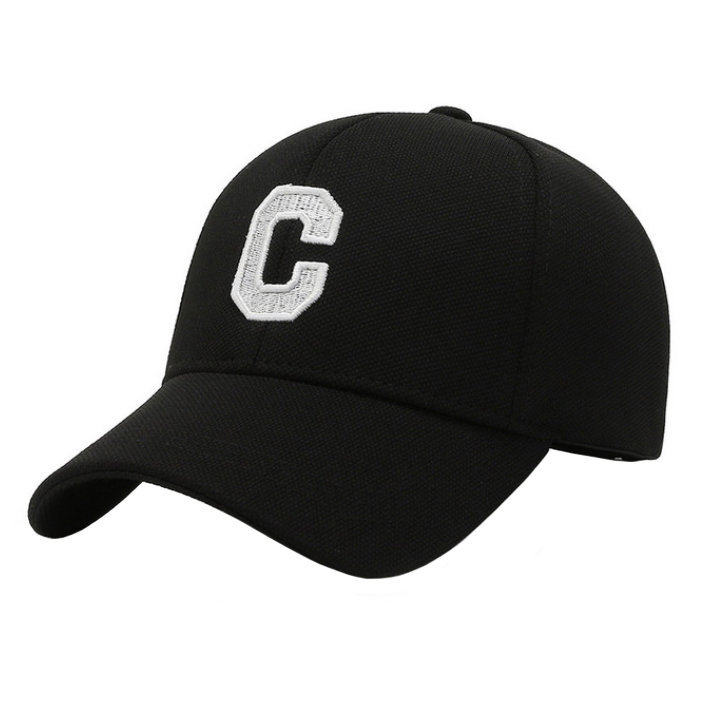 Baseball Cap Geborduurde "C" - Zwart & Wit