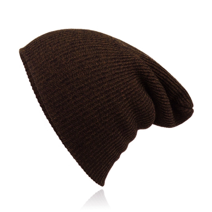 Beanie Muts in Katoenblend voor Mannen - Bruin