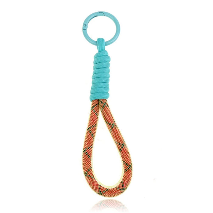 Fluorescerende Lanyard Strap Voor Sleutels - Oranje Turqoise