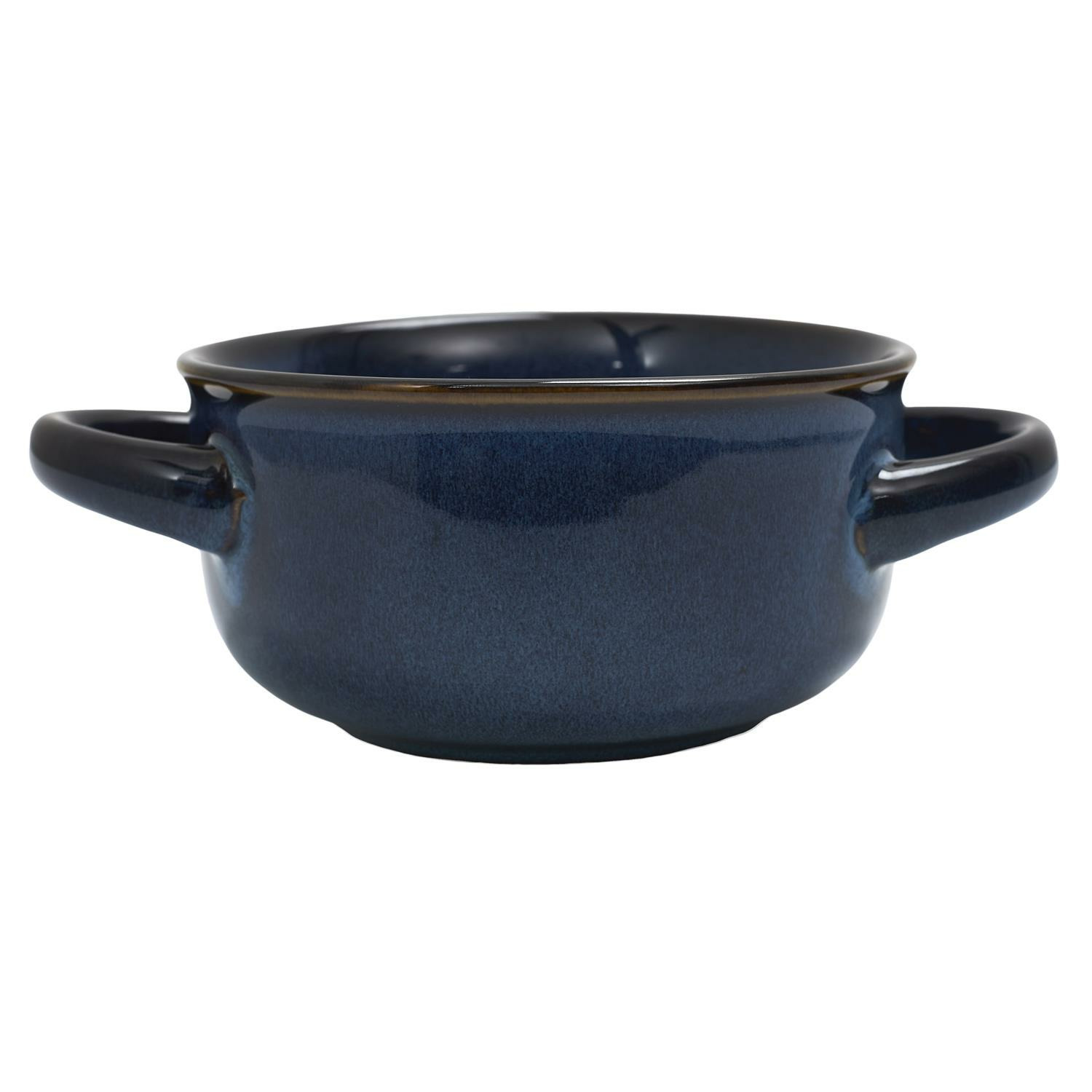 Soepkommen Classic - donkerblauw - 1x stuks - 14 x 7 cm - keramiek - soepkommetjes -