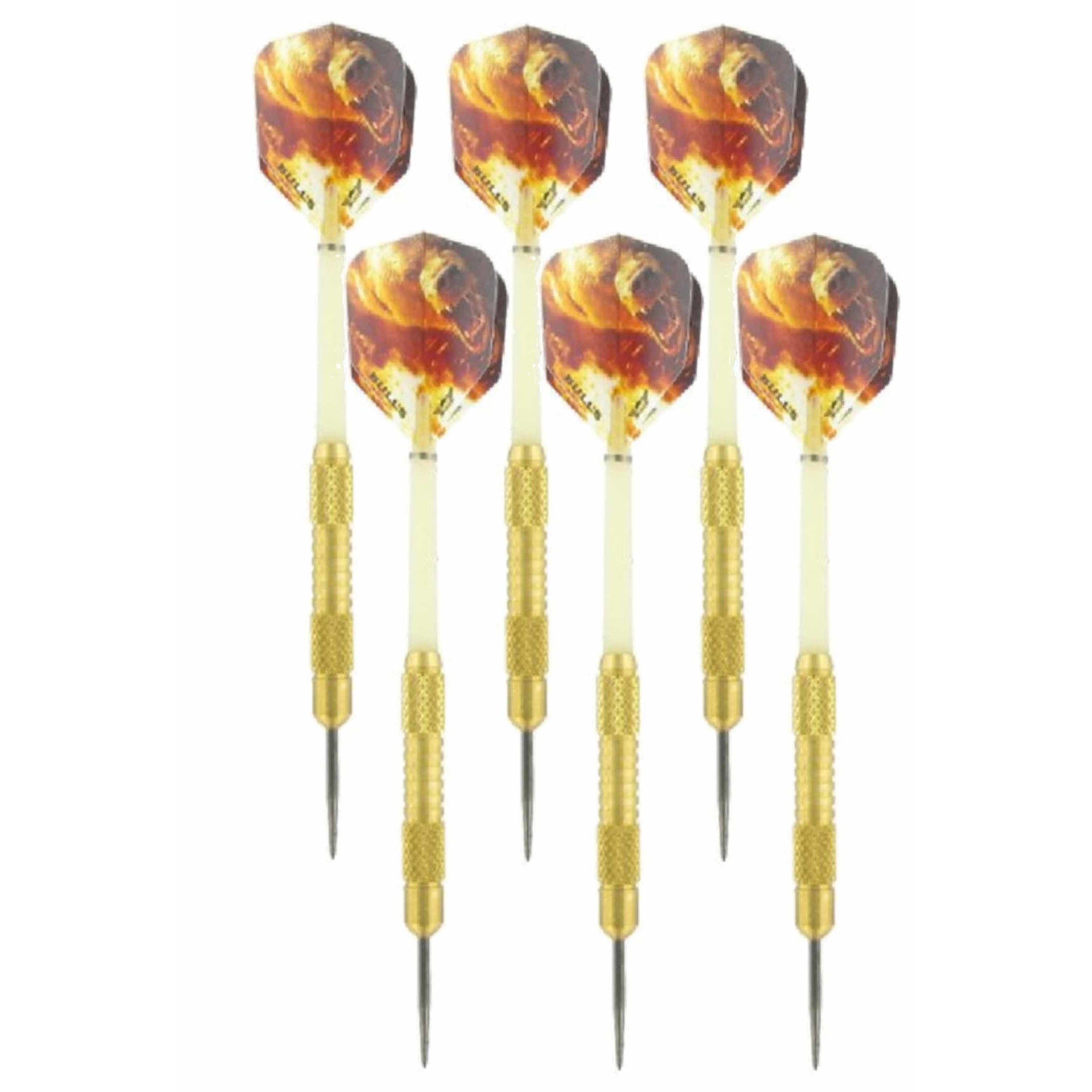 3x Set van 3 dartpijlen Bear Brass 19 grams -