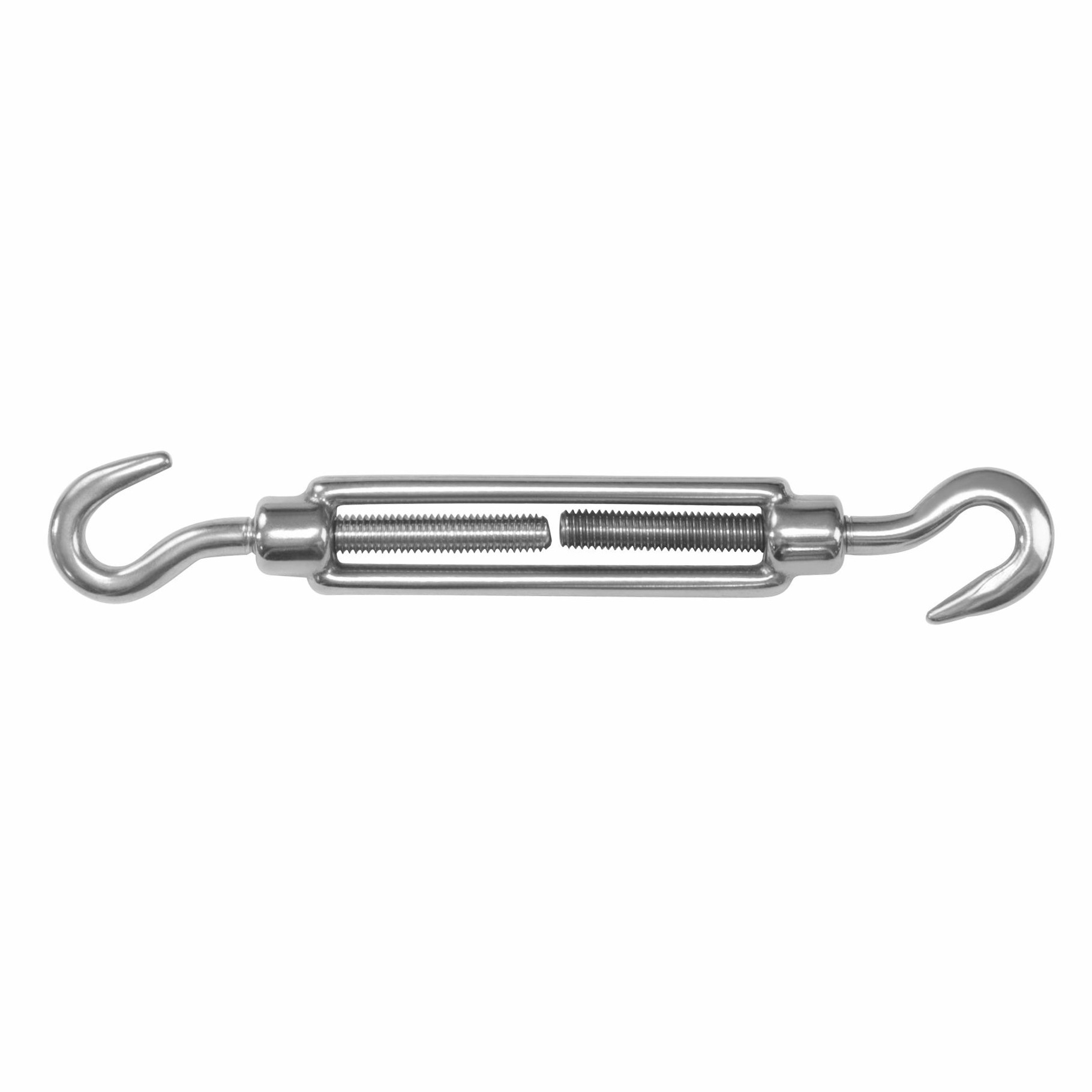 AMIG Spanschroeven/draadspanner met haak/haak - 1x - 11cm - 316L RVS - 200kg - M8 schroefdraad -