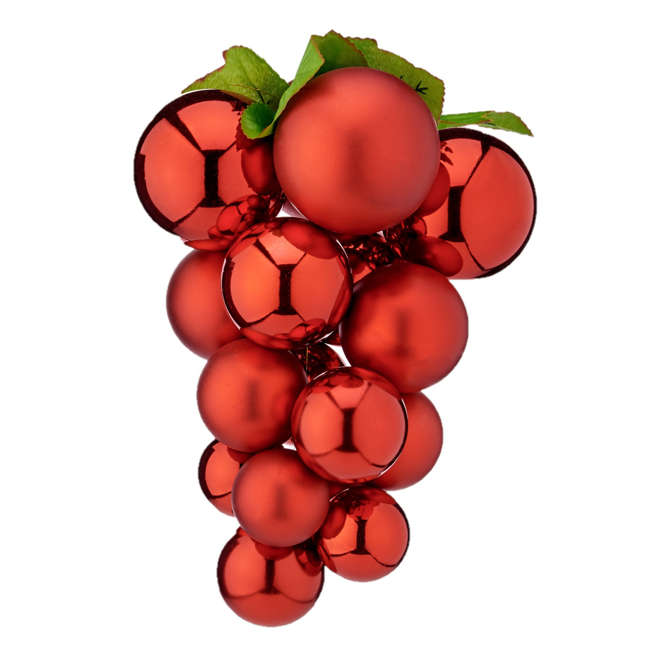 Kerstornament druiventros - rood - 20 cm - kunststof - kersthanger fruit - wijn thema