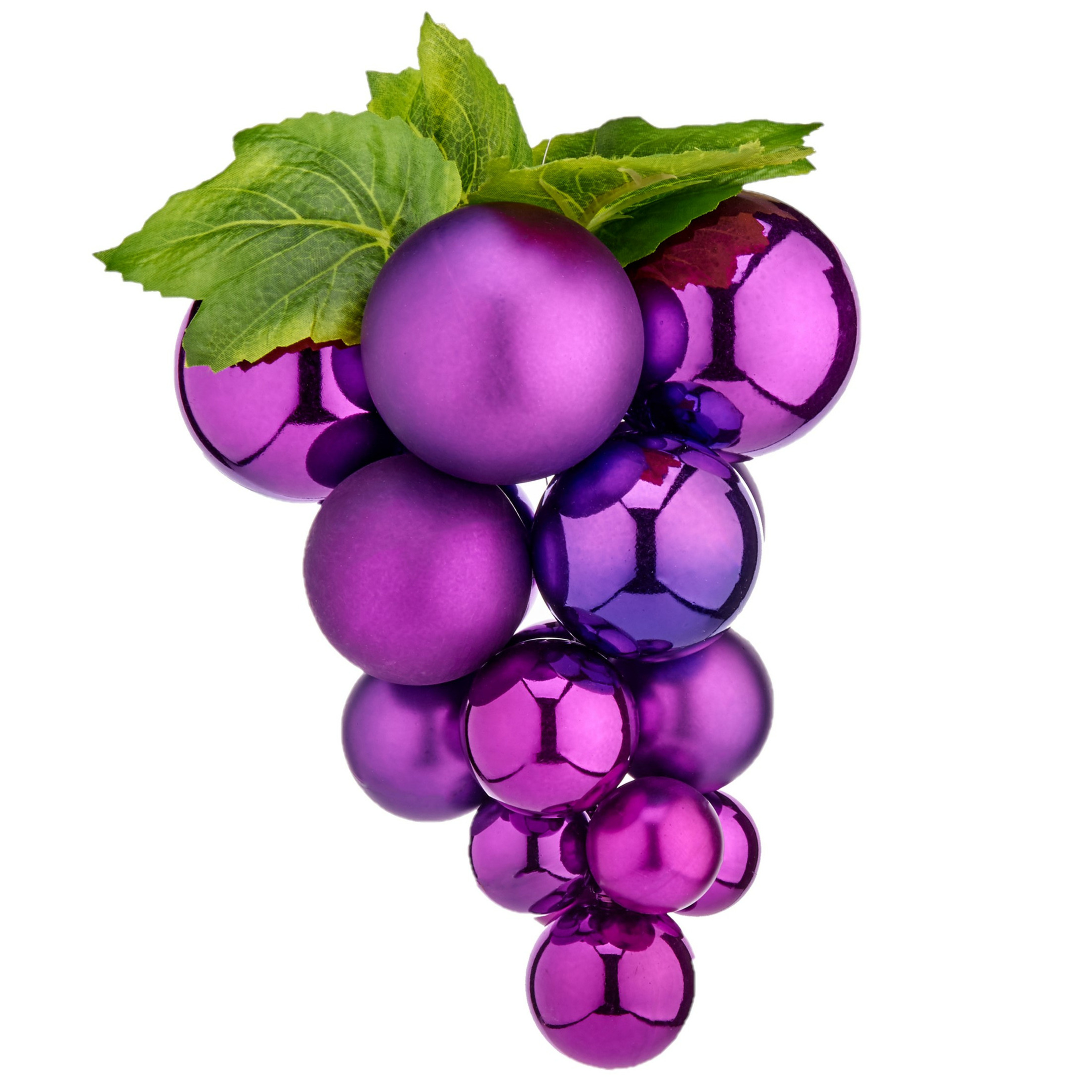 Kerstornament druiventros - paars - 25 cm - kunststof - kersthanger fruit - wijn thema
