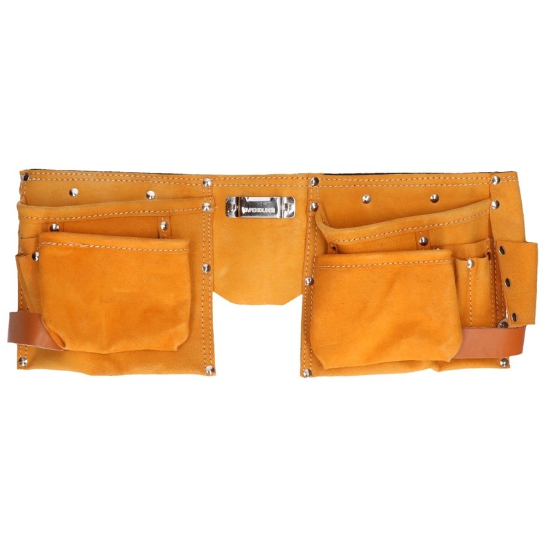 Gereedschap schort / spijkerschort leder 10 vaks -