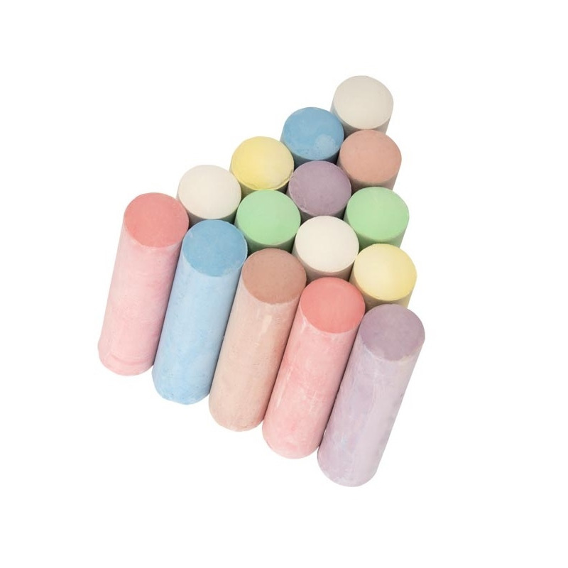 Stoepkrijt gekleurd - 30 stuks - 7 kleuren - in emmer -