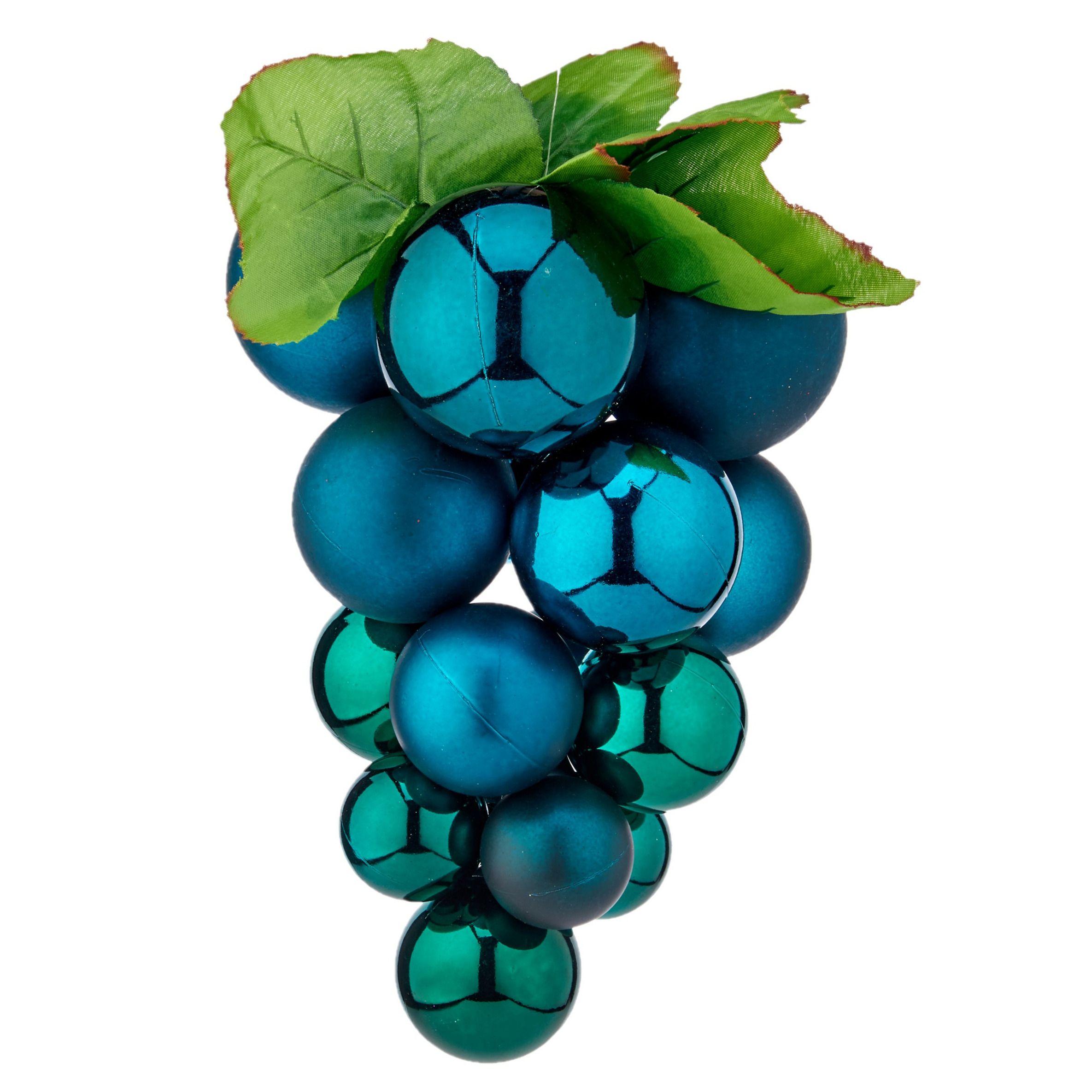 Kerstornament druiventros - blauw - 33 cm - kunststof - kersthanger fruit - wijn thema