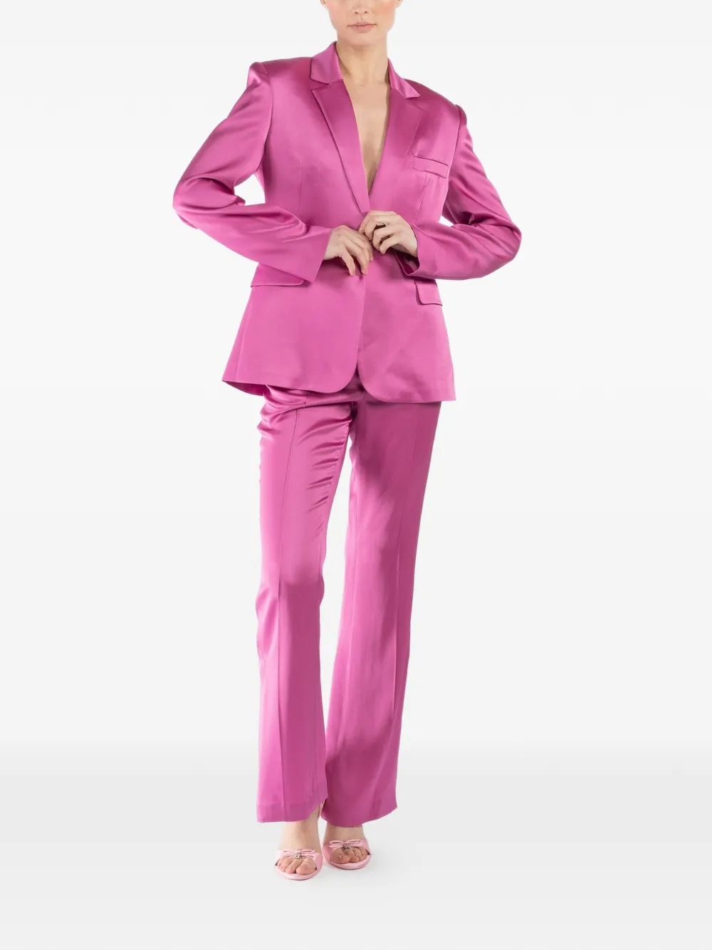 LAPOINTE Blazer met knoopsluiting en V-hals - Roze