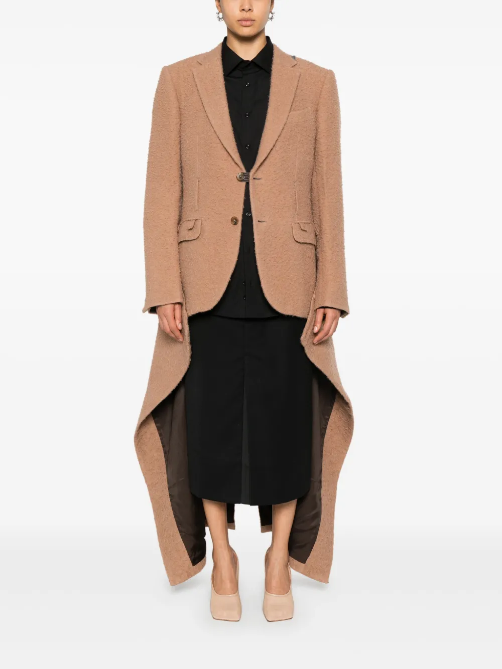 BETTTER x Zegna mantel met enkele rij knopen - Bruin