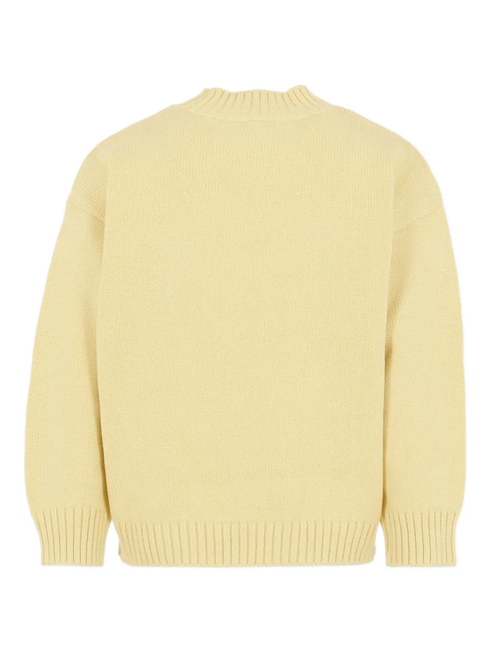 Mini Rodini Trui met teddybeer intarsia - Beige