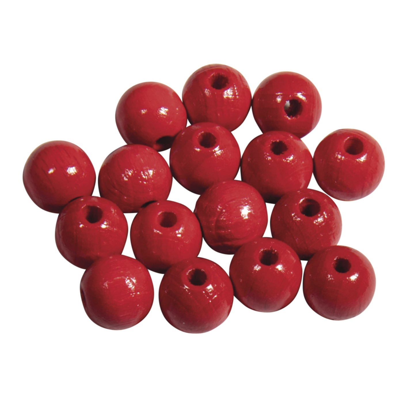 Hobby kralen - hout - D10 mm - 52x stuks - rood - DIY sieraden maken - Kralen rijgen