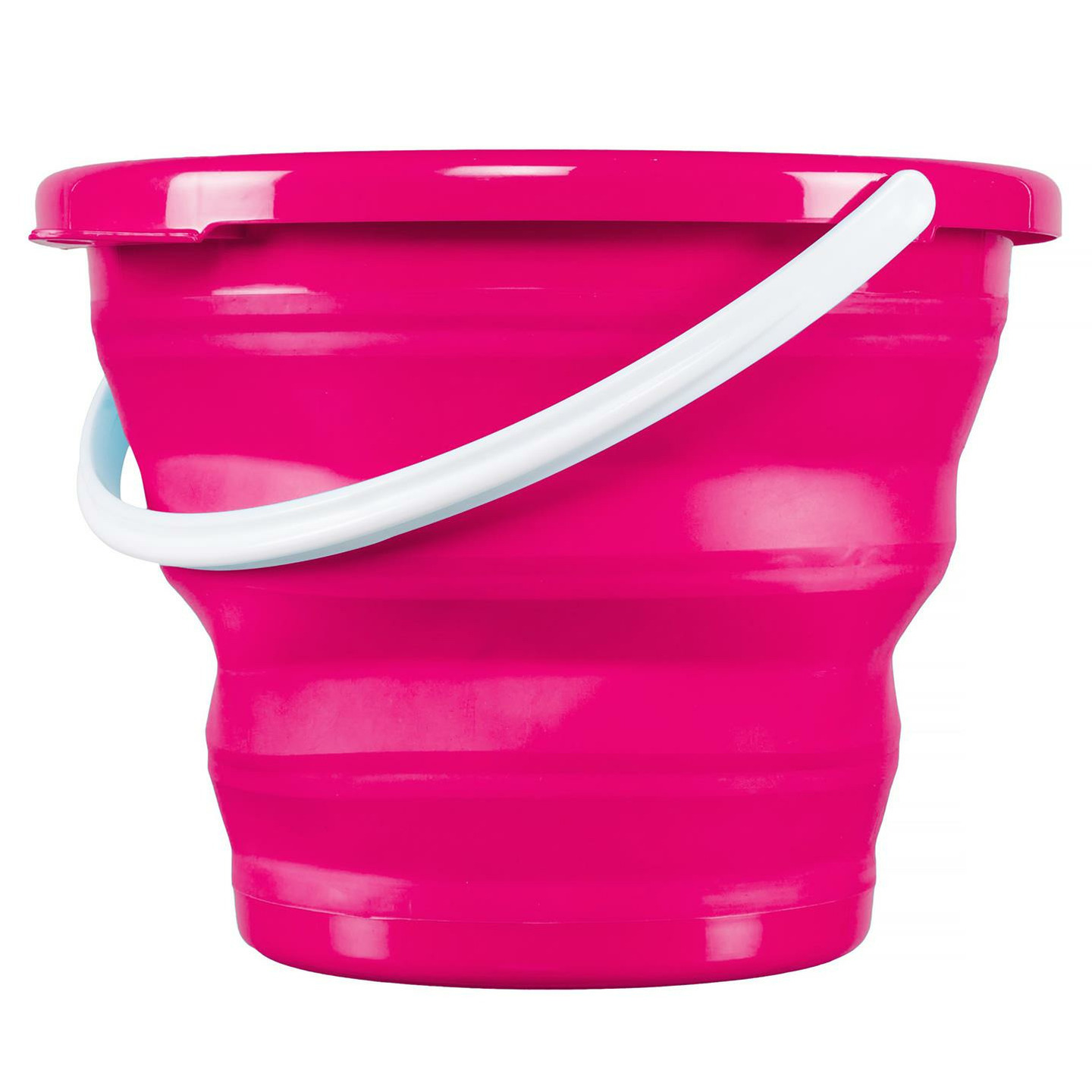 Huishoud Emmer opvouwbaar - 10L - roze - kunststof/rubber