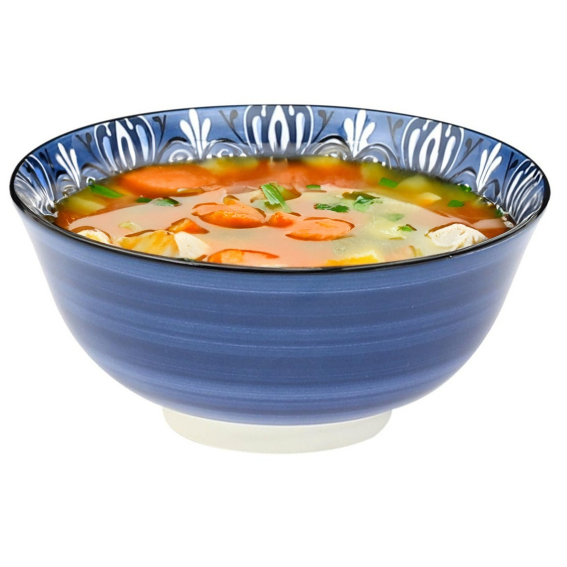 Home Deco Factory Soepkommen Tokyo style - blauw - 1x - 15x7 cm