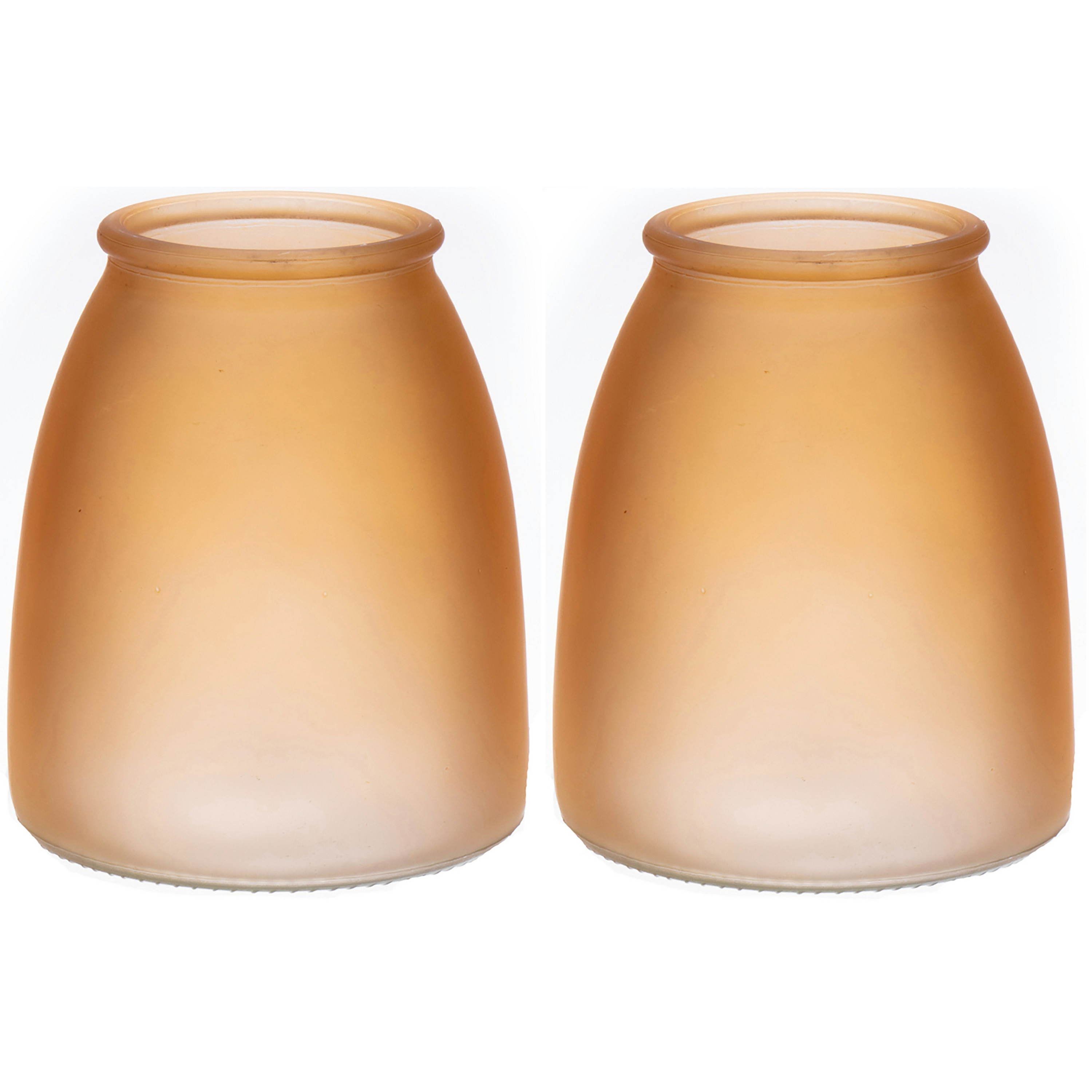 Bellatio Design Bloemenvaas - 2x - mat bruin glas - D13 x H15 cm