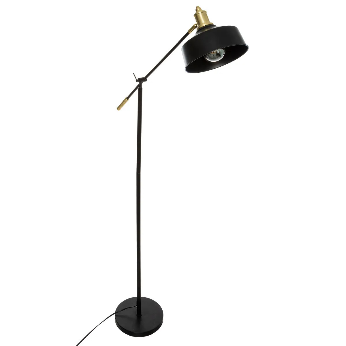 Atmosphera staande lamp Apollo - metaal - zwart - H155 cm