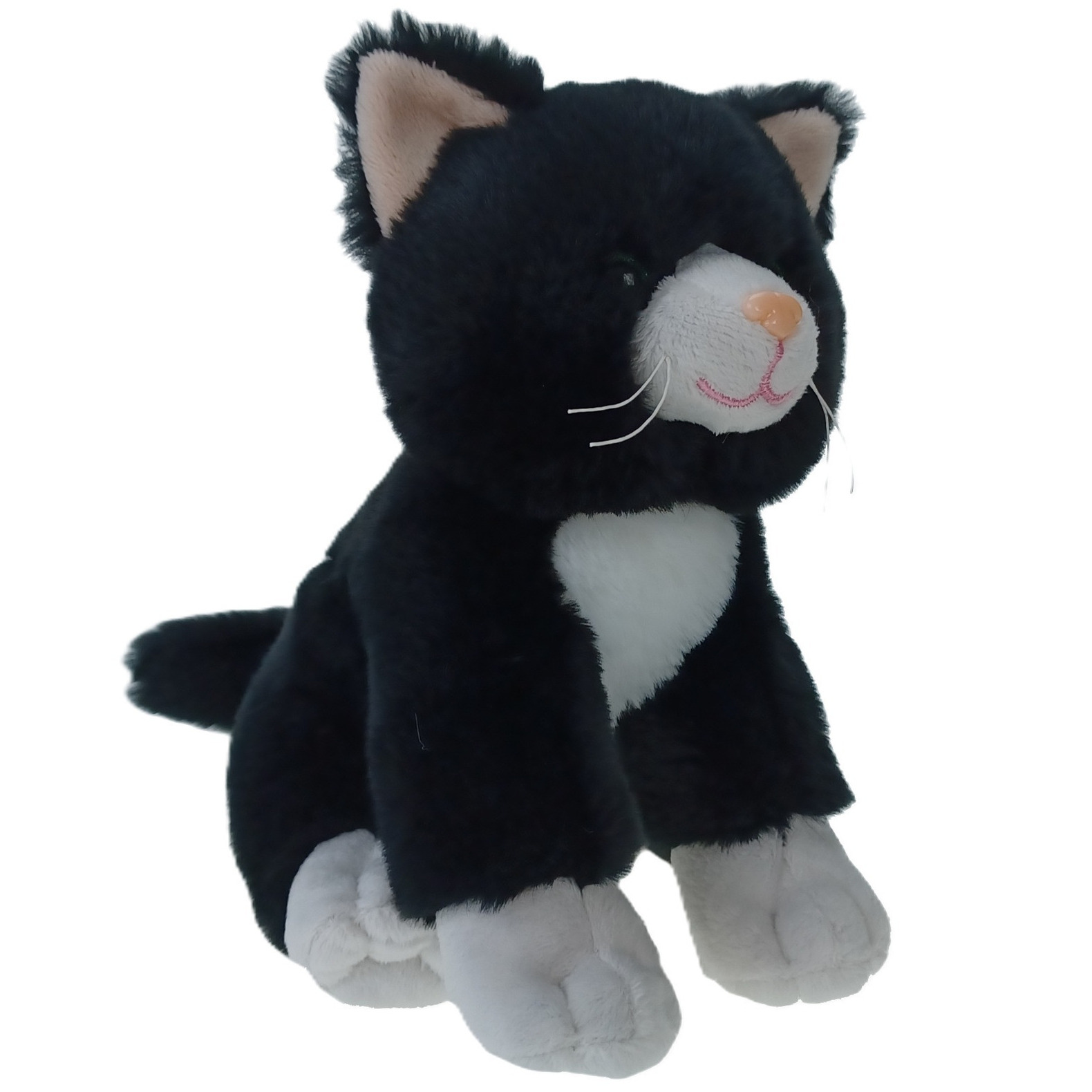 Cornelissen Kat/poes knuffel - 19 cm - zwart - katten - pluche dierenknuffels