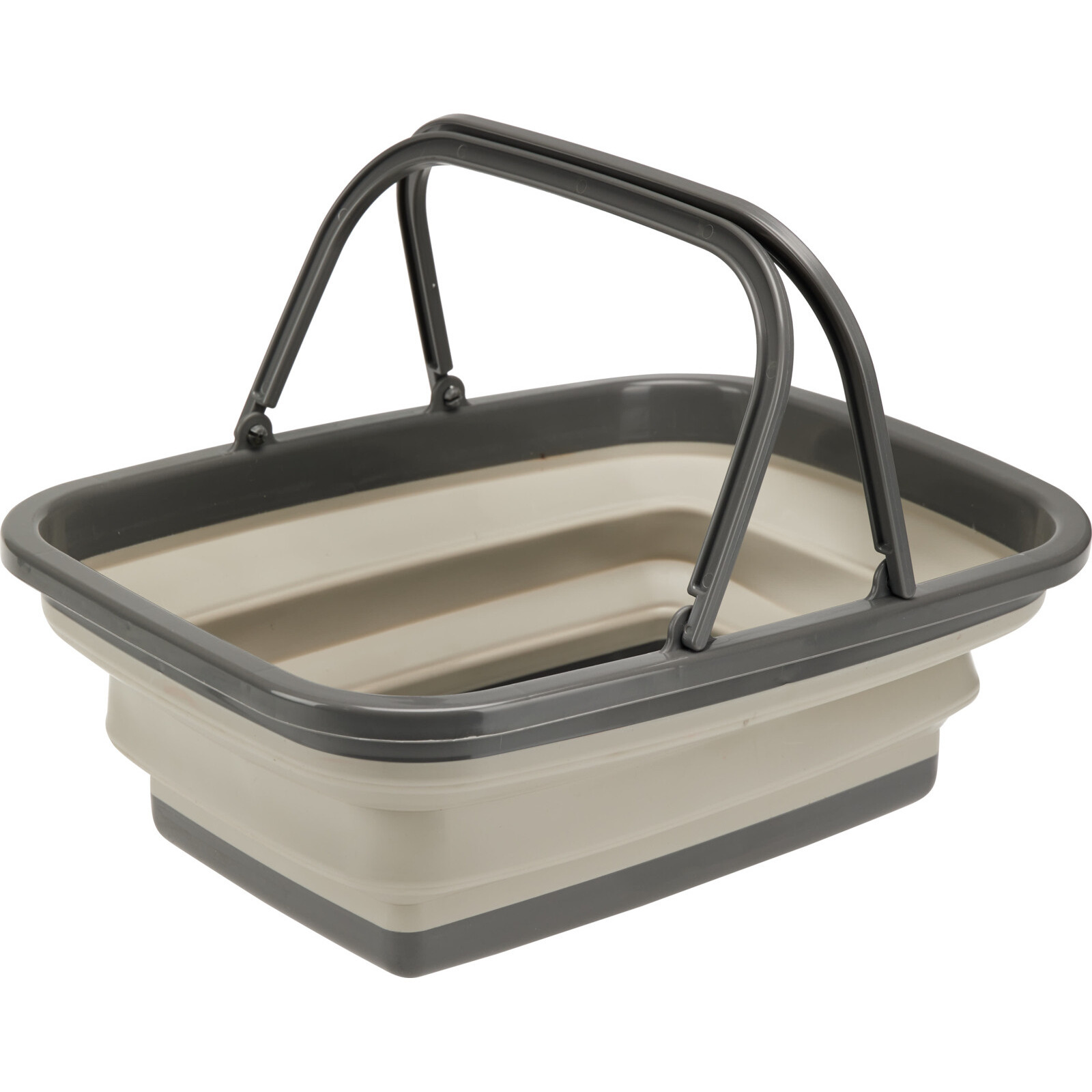 Wasmand/boodschappen mand - opvouwbaar - kunststof - 30L - beige