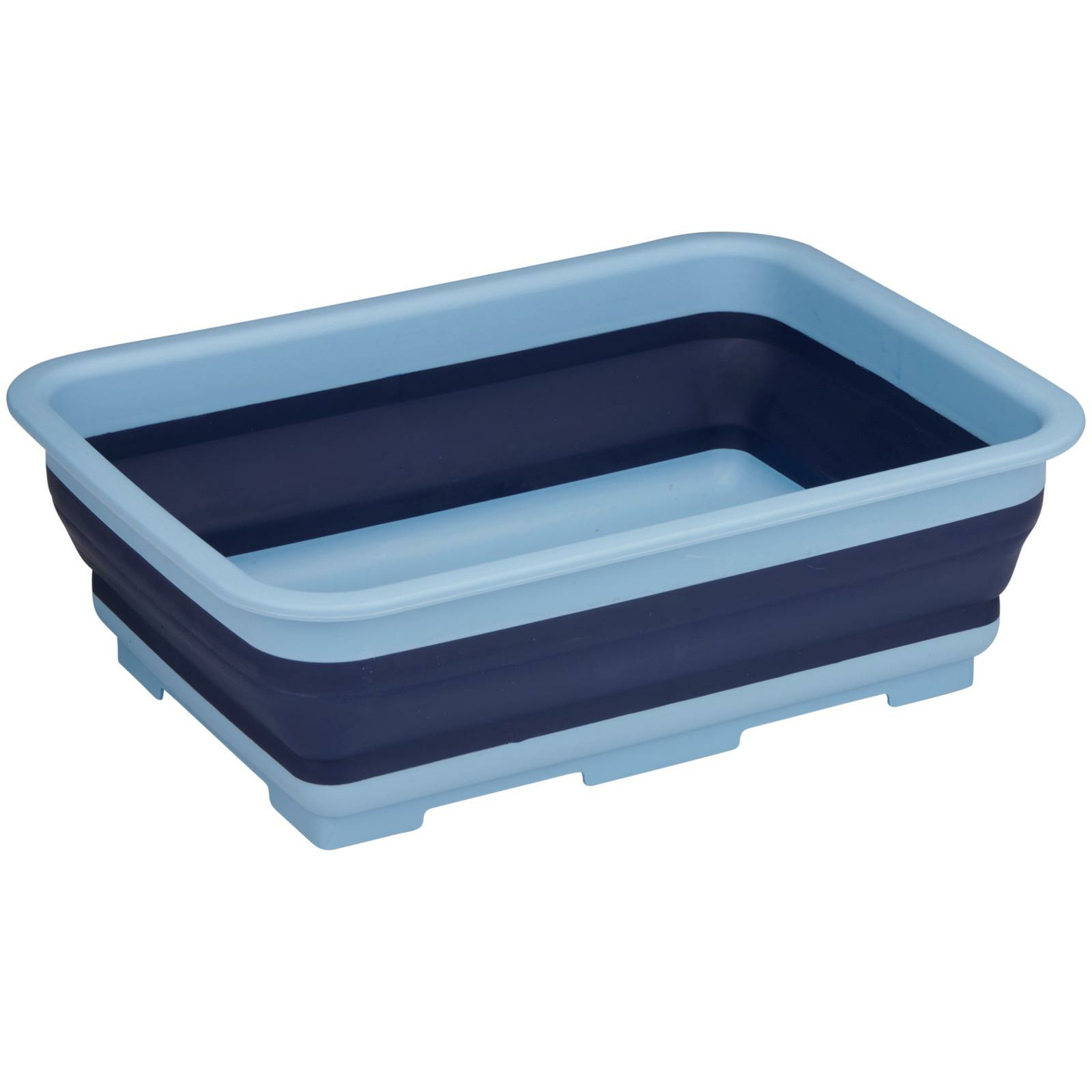 Alpina Wasmand/opbergmand opvouwbaar - kunststof - 12 Liter - blauw - 37 x 27 x 12 cm