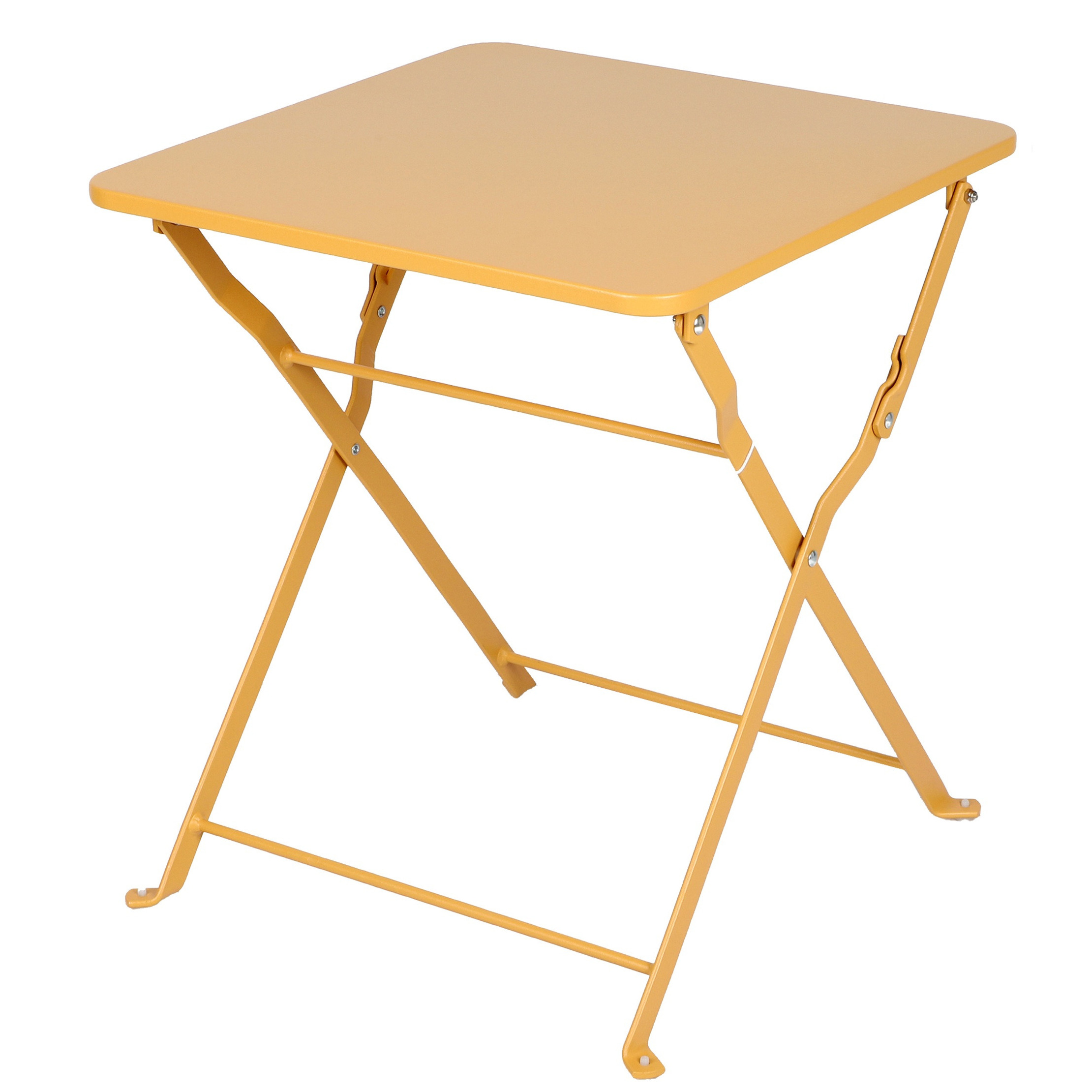 Sunnydays Tuin bijzettafeltje - inklapbaar - okergeel - 40 x 45 cm