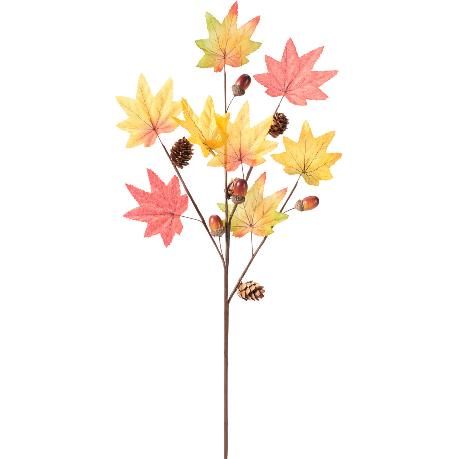 H&S Kunst herfsttak decoratie - 60 cm - steel met Esdoorn bladeren