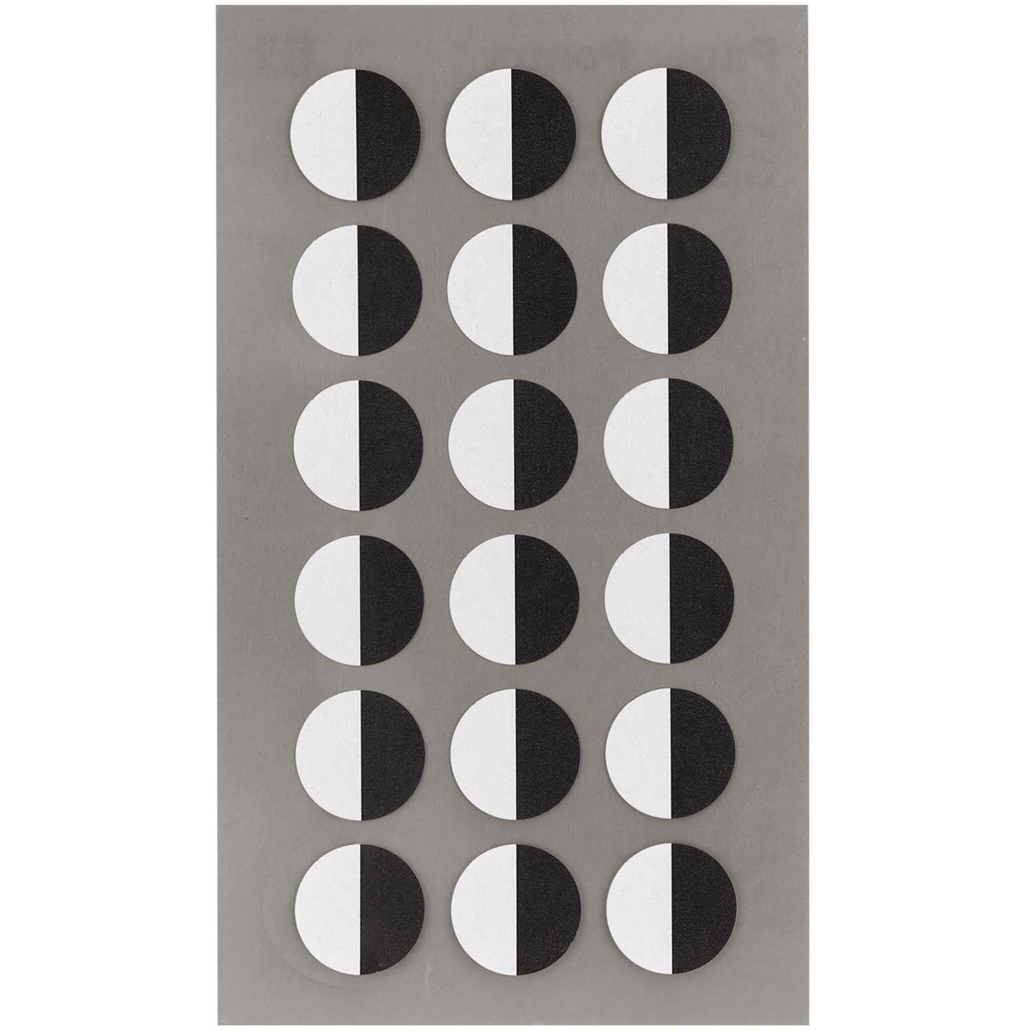 Rico Design Hobby stickers - 144x stuks - rondjes zwart/wit - sticker etiketten - D15 mm - oogjes