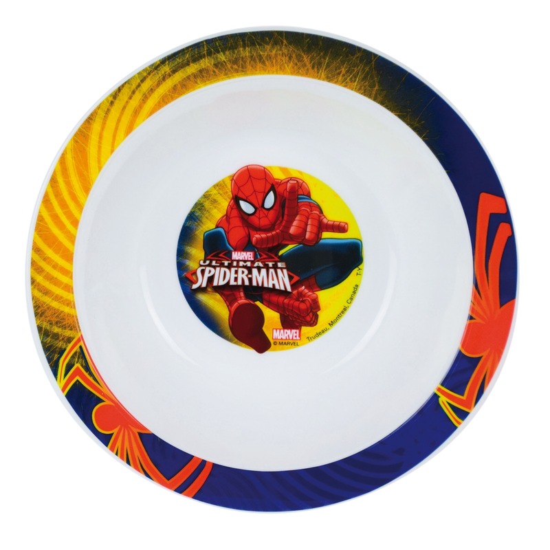 Spiderman servies bord - diep bord - kinder ontbijt bord - 16 cm