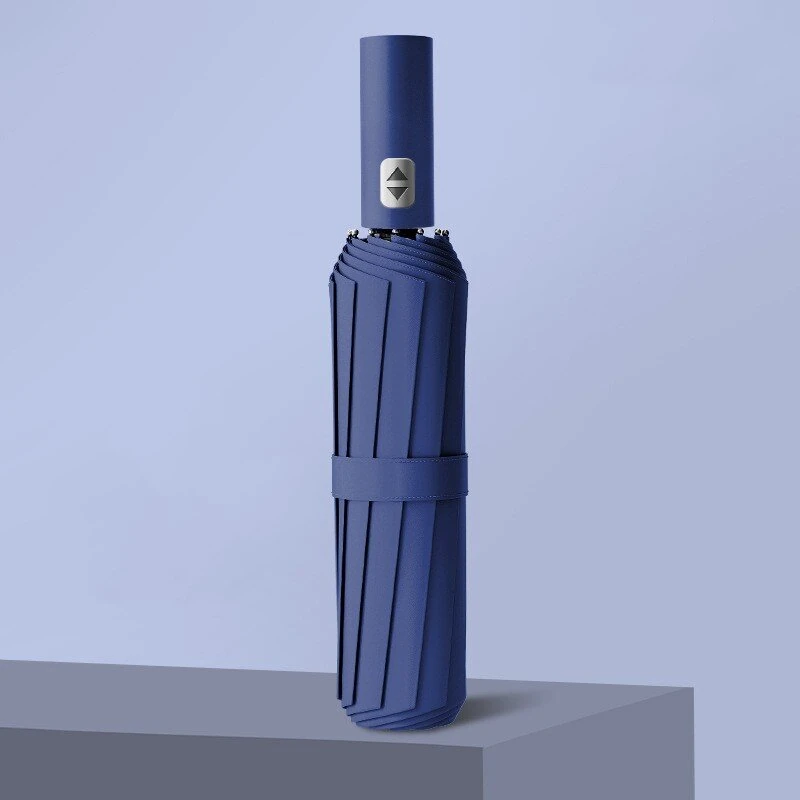 AGSIVO Reis Automatische Opvouwbare Paraplu 12 Ribben Versterkte Winddicht UPF 50+ UV-Bescherming Auto Openen Sluiten Vo