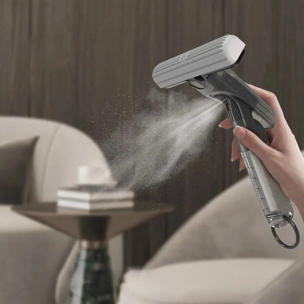 2 in 1 Mini Reinigingsmop met zelfuitwringende sponskop voor nat en droog gebruik. Veelzijdig huishoudelijk reinigingsge