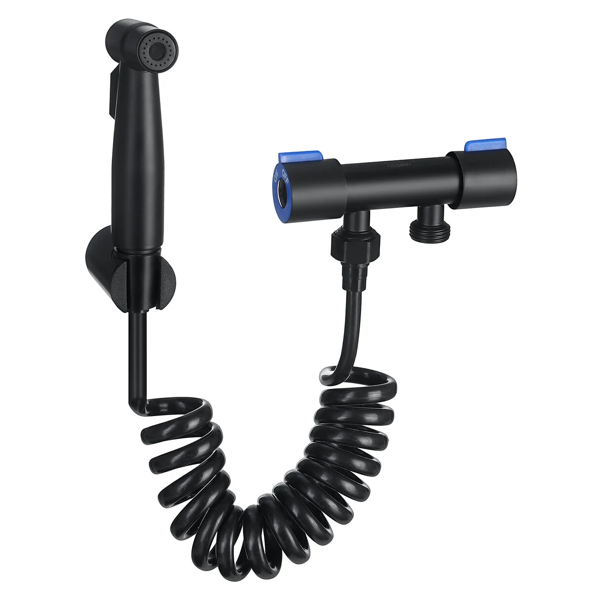 Zwart Bidetsproeier Roestvrijstalen Toilet Handdouchekop Intieme Hygiëne Wandstoel Badkamerset