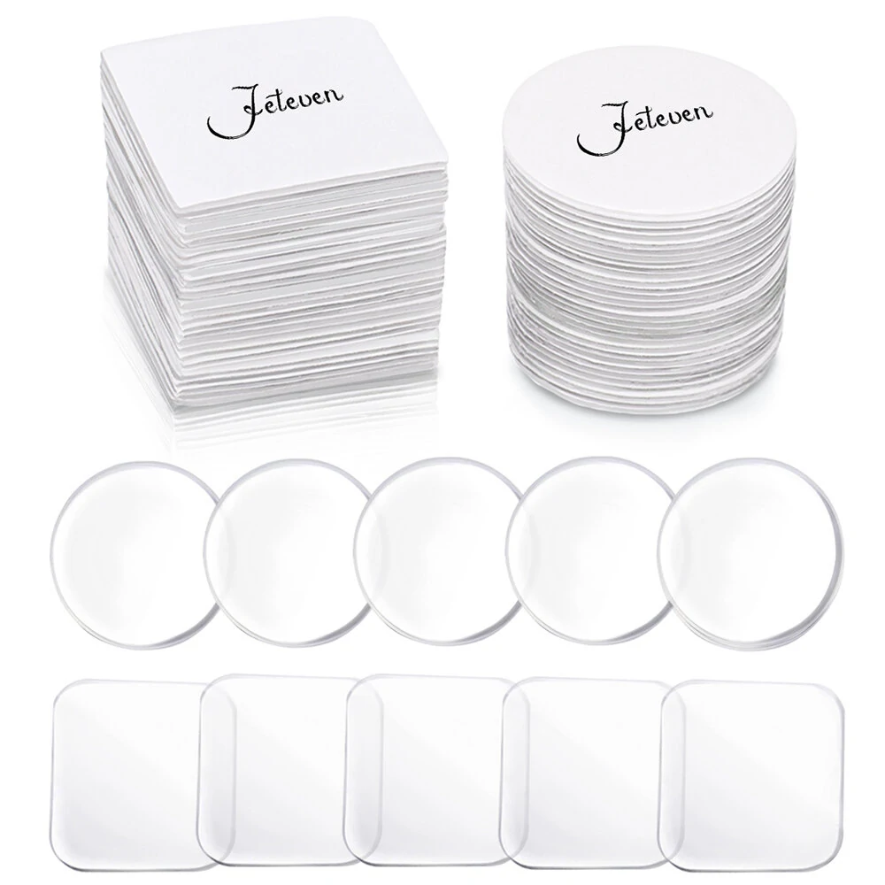 Jeteven 60/120/180 Stuks Dubbelzijdig Tape Set Vierkant Rond Transparant Multifunctioneel Nano Tape Wasbaar No-Trace Pla