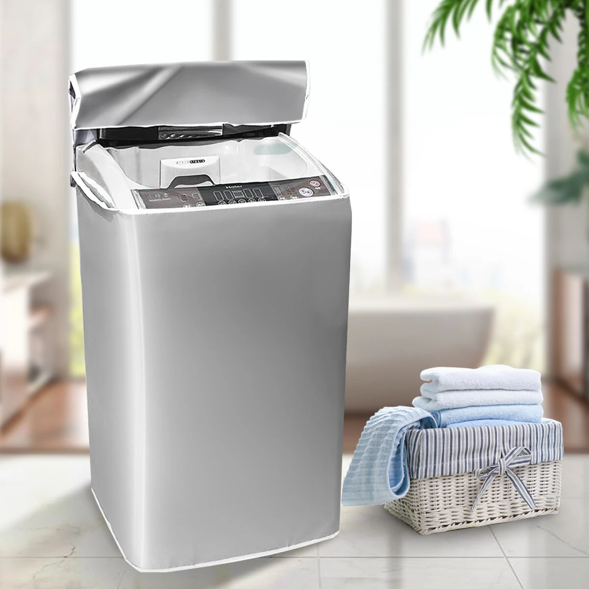 Wasmachine Bedekking Met Ritssluiting Waterdicht Stofdicht Zonwerend Hoesbeschermer