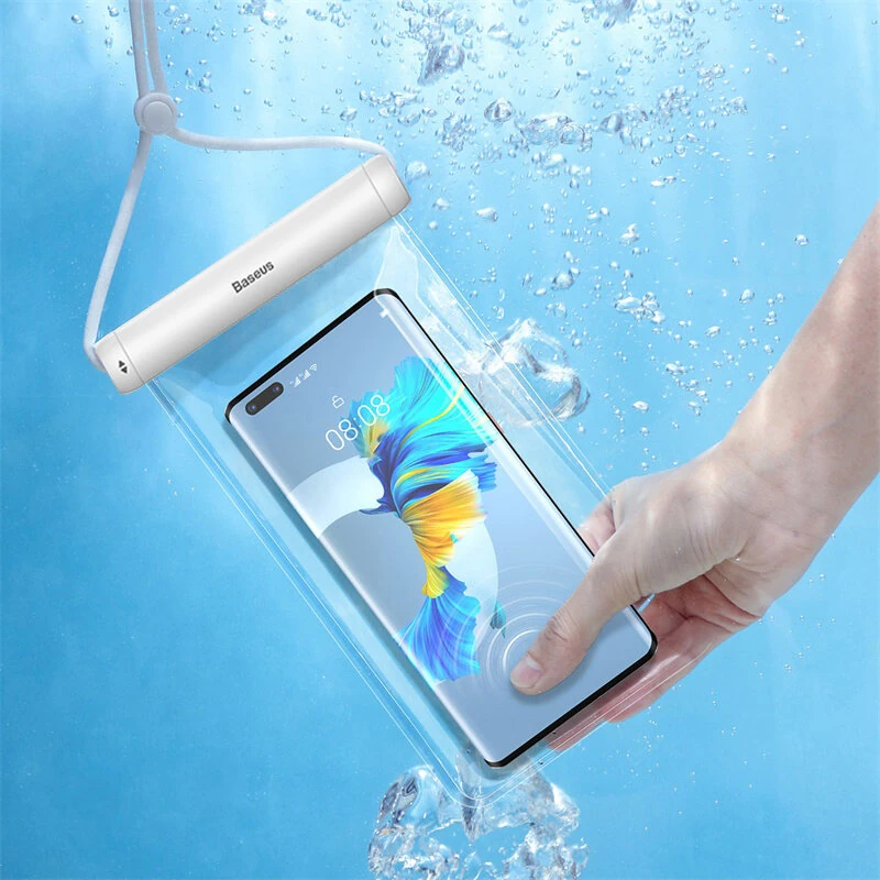 Baseus IPX8 Gecertificeerd Waterdicht Telefoonhoesje Explosiebestendig Anti-mist Airbaghoesje met Lanyard Voor Telefoons