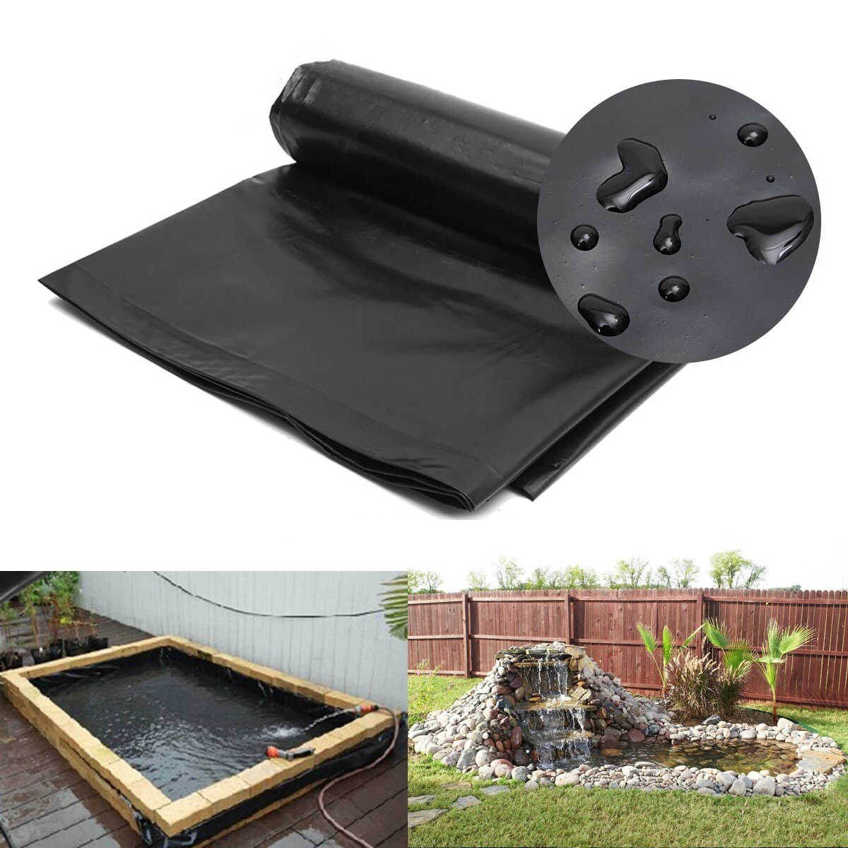 1.5X3M HDPE vijverfolie zwaar gebruik landschap tuin zwembad dek waterval folie doek