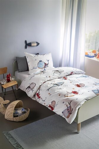 Beddinghouse x Hanneke de Jager Whaletastic Blauw dekbedovertrek